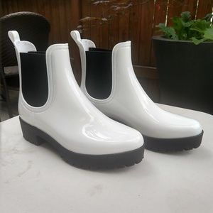 White Jeffrey Campbell Rainboots Size 9